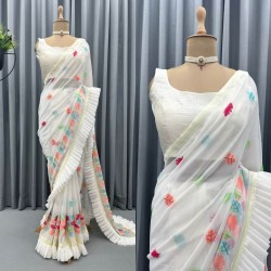 Ruffle designer Georgette saree
